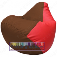 Бескаркасное кресло мешок Груша Г2.3-0709 (коричневый, красный)